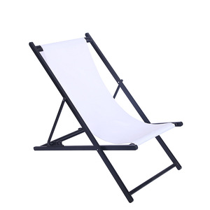 Chaise de plage pliante en tissu Oxford blanc 98x67x106cm, chaise inclinable pour camping en plein air - Product Image 4