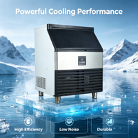 Máquina de Hielo Compacta de Acero Inoxidable BLG de 150 kg, Máquina de Cubitos de Hielo Comercial Totalmente Automática de Gran Capacidad para Restaurante