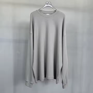 T-shirt à manches longues surdimensionné en coton gaufré lourd vintage 330g motif imprimé brodé - Product Image 4