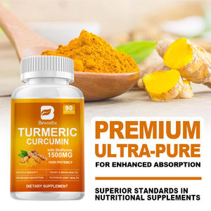 90 Cápsulas de Cúrcuma Orgánica con Curcumina y Pimienta Negra de Alta Potencia <span class=keywords><strong>para</strong></span> el Apoyo de las Articulaciones en Adultos, Antioxidante y <span class=keywords><strong>Sistema</strong></span> Inmunológico - Product Image 1