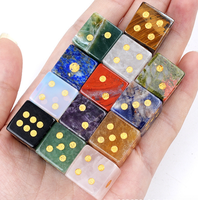 Dés en cristal naturel de 16 mm, cube de luxe pour jeux de table, accessoires de comptage pour Mahjong, gravés au laser, semi-précieux à angle droit