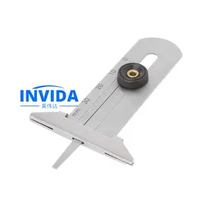 IVD-3080 paslanmaz çelik araba lastiği diş derinliği ölçer 0-30mm kaliper derinliği ölçüm aracı