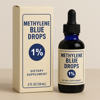 Gouttes de L-Méthylène Bleu pour la Santé avec Étiquette Personnalisée pour Adultes, Gouttes de Molène, Vitamine D3+K2