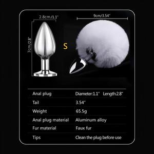 Juguetes Sexuales Eróticos de Juego de Roles BDSM para Mujeres Adultas, Tapón Anal de Metal con Cola de Conejo de Peluche, Masajeador de Próstata, Tapón Anal - Product Image 6