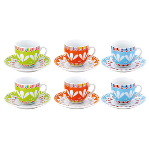 Juego de 6 tazas de café Anita con platillo - Product Image 1