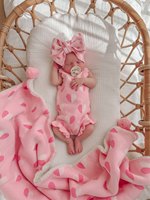 Combinaison en tricot pour bébé pour la Saint-Valentin, pull jacquard en forme de cœur, 100% coton biologique, combinaison à bretelles, jambes à volants, barboteuse pour fille, tricot