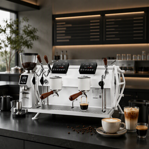 Máquina de Café Espresso Semiautomática Comercial de 2 Grupos, Multibóiler, Bomba Rotativa, Profesional para Baristas, para Cafeterías y Hoteles - Product Image 2
