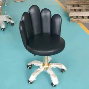 Chaise de salon de coiffure vintage en métal, équipement de salon de beauté, prix d'usine, dentiste, barbier, or - Product Image 2