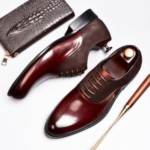 Formal Men's Oxford <b>Shoes</b> Genuine Leather Midsole Waterproof Breathable <b>Height</b> <b>Increasing</b> Casual Handmade <b>Shoes</b> - Product Image 1
