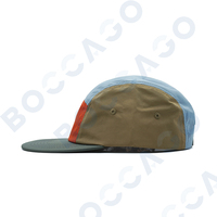 Casquette de baseball 5 panneaux personnalisée avec logo, multicolore, séchage rapide, imperméable, en nylon léger, pour activités de plein air et camping