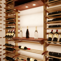 Cave à vin de luxe sur mesure en métal Royal avec étagères en bois massif et acier inoxydable, meuble de rangement haut de gamme pour la maison, la villa et l'hôtel