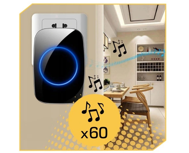 CACAZI A10 Wireless Waterproof Doorbell 300M Range Plug Home Intelligent Door Bell Chime AC 100-240V IP44 Wireless Doorbell