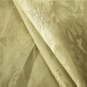 Tissu de soie Jacquard Satin 70% lin 30% soie <span class=keywords><strong>Vintage</strong></span> or clair grande branche tissu de soie lin mélangé - Product Image 4