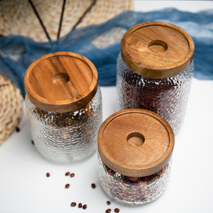 Contenitori in Vetro Borosilicato per Alimenti, Barattoli <span class=keywords><strong>Weck</strong></span> con Coperchi in Legno, Accessori per Casa e Cucina - Product Image 2
