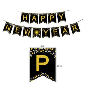 Nuovo prodotto felice anno nuovo arredamento 2026 oro nero felice anno nuovo in lattice palloncino Banner forniture per feste kit per la decorazione della casa - Product Image 6