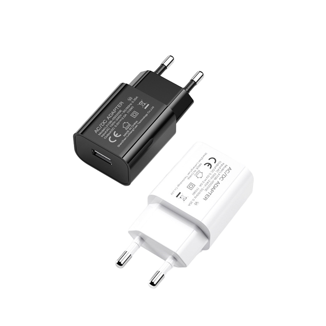 Wholesale Custom Logo QC2.0 QC3.0 PD3.0 OTP Universal EU Plug Travel Wall Charger 5V/2A 10W AC/DC Mobile Phone Charging Box