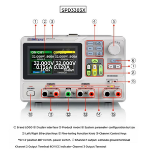 Siglent SPD3303X-E 프로그래밍 가능한 DC 전원 공급 장치 3 채널 220 와트 3 출력 조정 가능한 실험실 작업대 전원 공급 장치 - Product Image 6