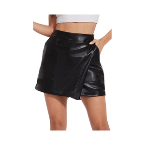 Fashyee Minigonna Elegante da Donna con Chiusura a Cerniera in <span class=keywords><strong>Ecopelle</strong></span> PU Vita Media Taglie S-XXL Metodo di Tessitura Non Tessuto - Product Image 1