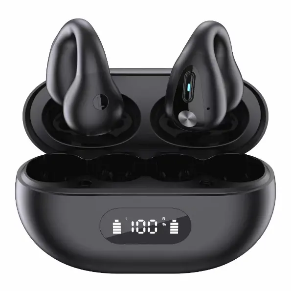 Hot Selling Q80 Earclip Design Tws Wireless Earphone Bt5.3 Touch Control Gaming Headsets Sport Earbuds Over Ear Hook Headphones