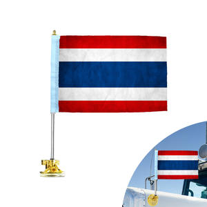 ธงติดรถไทยพร้อมตัวดูดอากาศแบบส่วนตัวสำหรับติดธงถ้วยดูดสำหรับ<span class=keywords><strong>รถ</strong></span>ยนต์, SUV, <span class=keywords><strong>รถ</strong></span>บรรทุก, เรือยานพาหนะ bagetu - Product Image 1