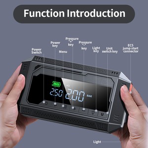 Démarreur de voiture multifonctionnel avec compresseur d'air, <span class=keywords><strong>batterie</strong></span> de 10000 mAh, gonfleur de pneus numérique 150 PSI, <span class=keywords><strong>batterie</strong></span> externe - Product Image 4