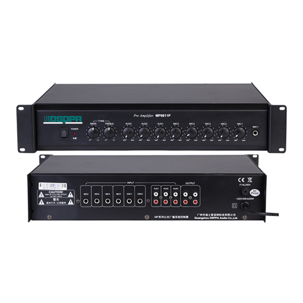 DSPPA MP9811P Pre Audiio Amplifier 10 Input 2 Output Microphone Preamplifier