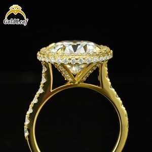 Anillo de Compromiso de Moissanita con Corte Brillante Redondo y Certificado GRA de Goldleaf, Plata de Ley 925, Garantizado - Product Image 3
