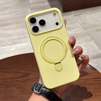 Coque de téléphone antichoc en silicone TPU avec anneau magnétique et béquille pour iPhone 17 Pro Max 16 15