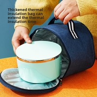 Boîte à lunch isotherme en acier inoxydable 304 grande capacité pour nouilles instantanées avec couvercle, style minimaliste, pour employés de bureau et étudiants