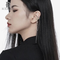 ICEBELA Bijoux de mode en argent sterling 925, design vintage avec pampille en turquoise chinoise, pince d'oreille, manchette d'oreille