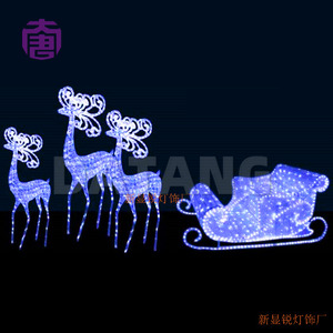 ไฟประดับรูปกวางเรนเดียร์ลากเลื่อน LED ขนาดใหญ่ สำหรับตกแต่งถนน สนามหญ้า และจุดแสดงสินค้าในเทศกาลคริสต์มาสกลางแจ้ง - Product Image 5