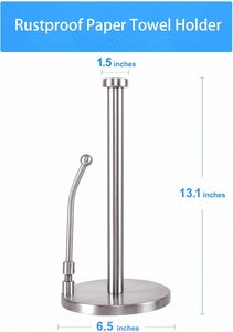 Porte-rouleau de papier essuie-tout carré moderne pour comptoir, support antidérapant pour rouleau de papier toilette sur pied avec bras à ressort - Product Image 5