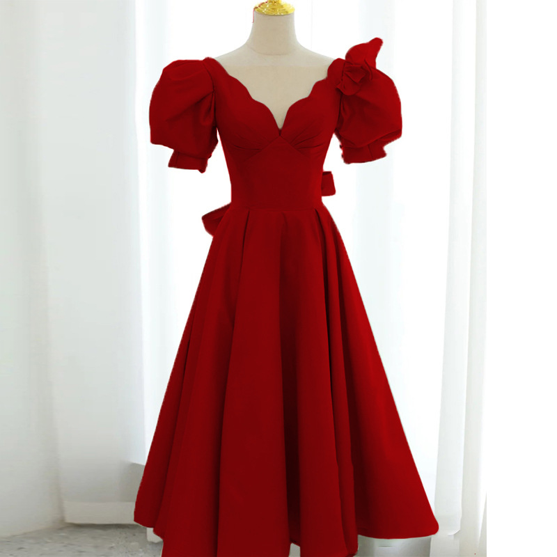 slim fit dress slacks Sweetheart Long A-line Star Tulle Prom Dresses, Bubble Sleeves Prom Dr –  ClaireBridal main image 0