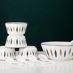 Platos de Cerámica de Lujo Ligero al por Mayor, Platos de Cena de Dos Colores Azul Hierba para Catering - Product Image 6