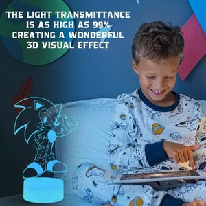 Lámpara LED de Noche con Ilusión 3D de Anime Sonic, con Control Remoto y por Aplicación, para Niños, Venta al Por Mayor - Product Image 4