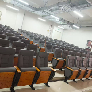 Chaises de théâtre en tissu gris au design moderne, pour auditorium scolaire, église, pieds en métal pliables, utilisation à domicile ou au <span class=keywords><strong>bureau</strong></span> - Product Image 1