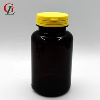Meilleure vente bouteille de capsule de tablette verte en plastique PET 250cc bouteille de pilule de médecine transparente pot de supplément de vitamine et bouchon inviolable