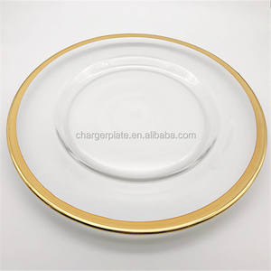 Assiette de présentation élégante en verre coloré de 13 pouces pour les fêtes et les mariages - Product Image 4