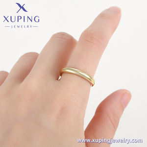 Para <span class=keywords><strong>Xuping</strong></span> <span class=keywords><strong>Jewelry</strong></span>'s X000866681 14K chapado en oro Simple cobre liso anillos de mano elegante estilo clásico para fiesta de regalo de compromiso - Product Image 3