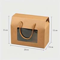 Boîte à pâtisserie professionnelle avec fenêtre transparente et poignée portable pour biscuits, noix, cadeaux, fêtes, boîte à dragées, logo personnalisé OEM
