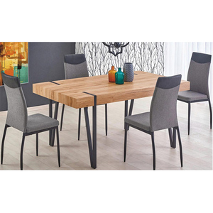 Table de travail de cuisine lumineuse style japonais luxueux grande table à manger en placage de bois mdf <span class=keywords><strong>dubai</strong></span> contemporain français - Product Image 1