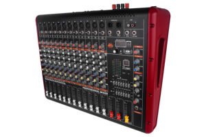 AOSHEN - Amplificador de Potencia Profesional de 2x350 W, 8/12 Canales, 16 DSP, Mezclador USB, Micrófono Inalámbrico Dual, Material Metálico - Product Image 5