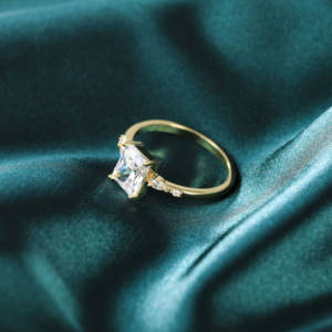 Somen 3CT las mujeres anillo de cobre radiante corte Zirconia cúbico boda banda CZ promesa anillo aniversario anillo tamaño 3-12 - Product Image 3