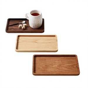 Bandejas de Servicio para el Hogar, Hechas a Mano, 100% Ecológicas, de Madera Natural Grabada con Diseño Floral, Duraderas, con Recubrimiento en Polvo, Aptas para Lavavajillas - Product Image 1