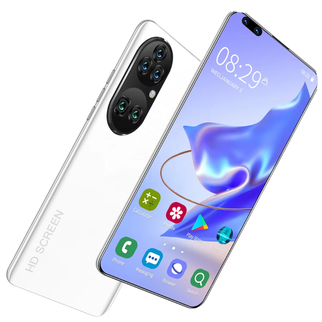 New Model P60 Pro 7.8 Inch 10 Core Fingerprint Smart Phone 16GB+512GB 4K HD GPS Navigation 5G Android 40+48MP SmartPhone
