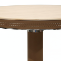 Table basse de salon de luxe couleur grain de bois, petite table de chevet ronde moderne pour chambre à coucher, personnalisable