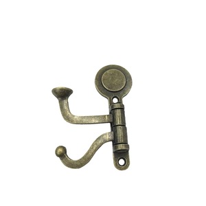 Gancho Doble Plegable Vintage de Aleación de Zinc para Montar en la Pared, 98x37mm, Bronce Antiguo - Product Image 4