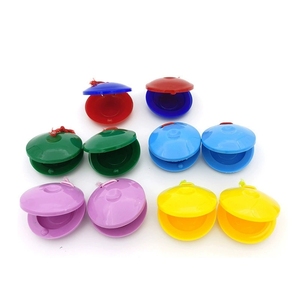 Castagnettes en plastique colorées de forme ronde, instrument de percussion Orff, jouet d'enseignement du rythme pour l'éducation précoce - Product Image 1