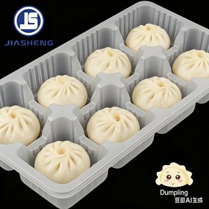 Barquette jetable <span class=keywords><strong>à</strong></span> 2-8 compartiments <span class=keywords><strong>en</strong></span> PP, PET, PS de qualité alimentaire pour pains cuits <span class=keywords><strong>à</strong></span> la vapeur et raviolis - Product Image 1