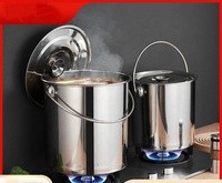 Seau à soupe en acier inoxydable marmite grande capacité seau à bouillie de saumure de riz polyvalent boîte à fond épais barre de cuisine